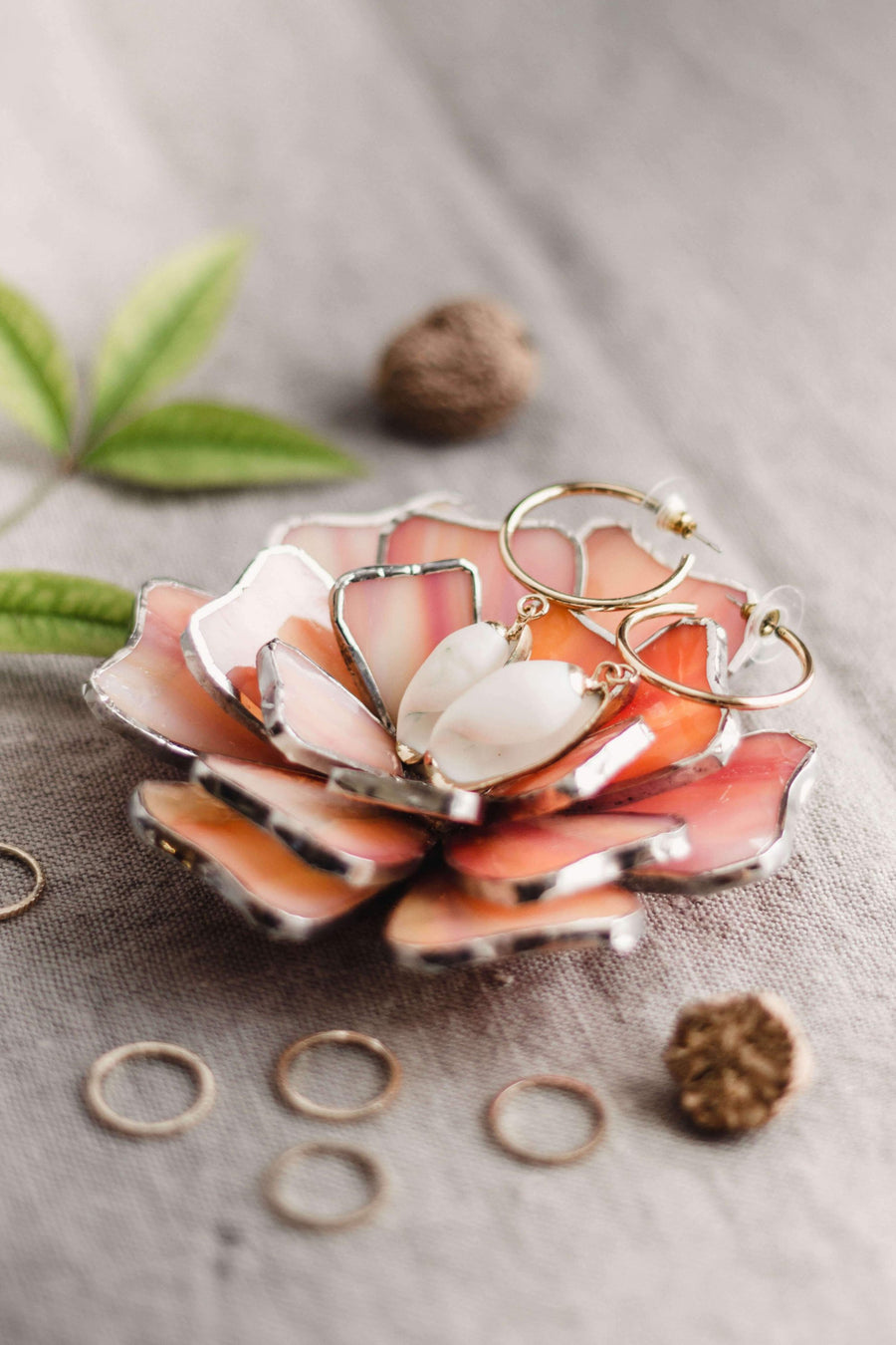 floral jewelry dish