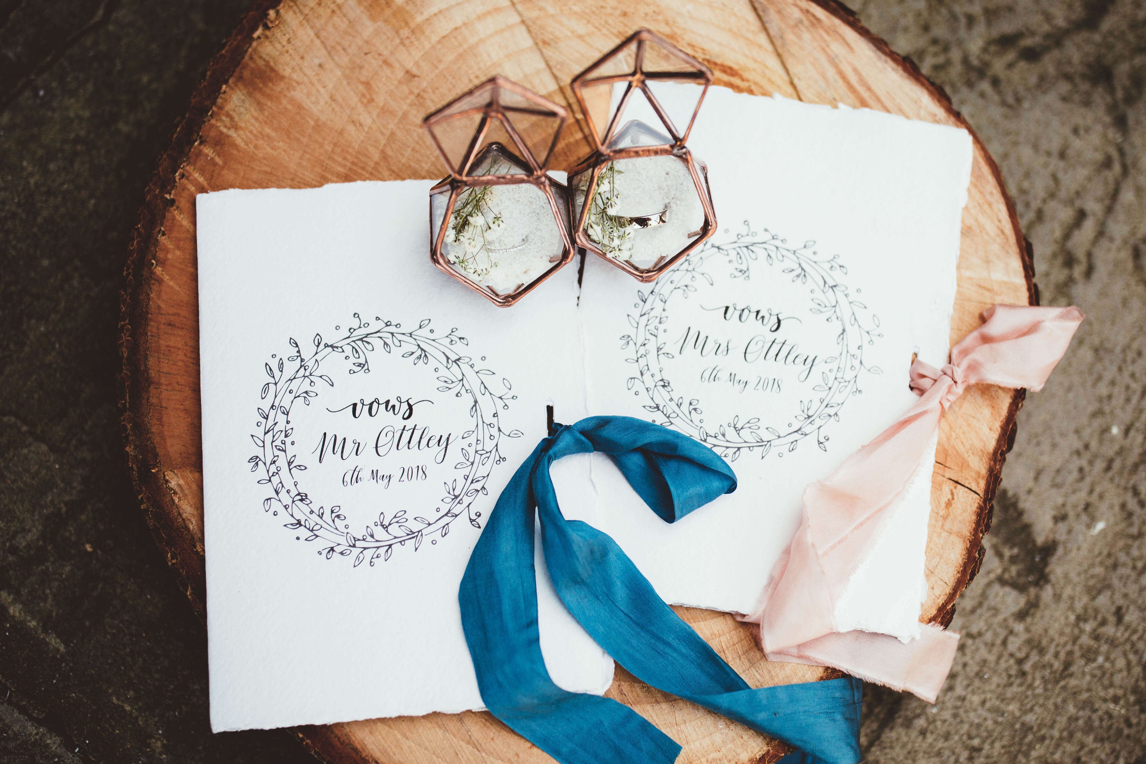 stained-glass-geometric-wedding-ring-box-modern-wedding-decor 