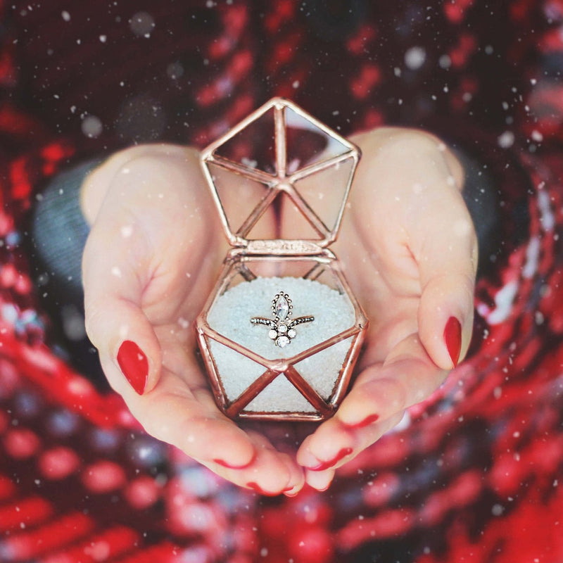 stained-glass-geometric-wedding-ring-box-modern-wedding-decor 