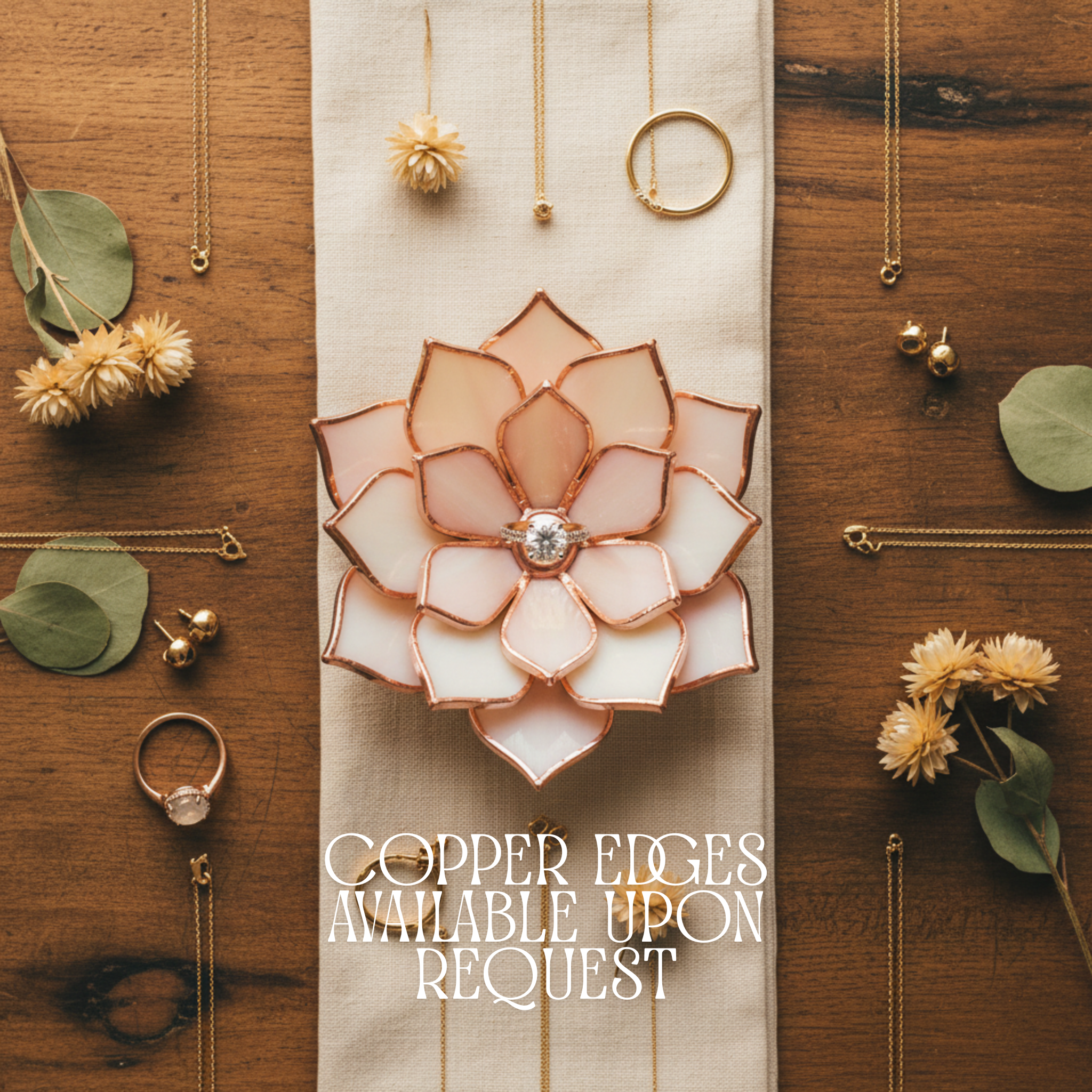 Stained Glass Lotus Ring Dish • Bridesmaid Gift Set