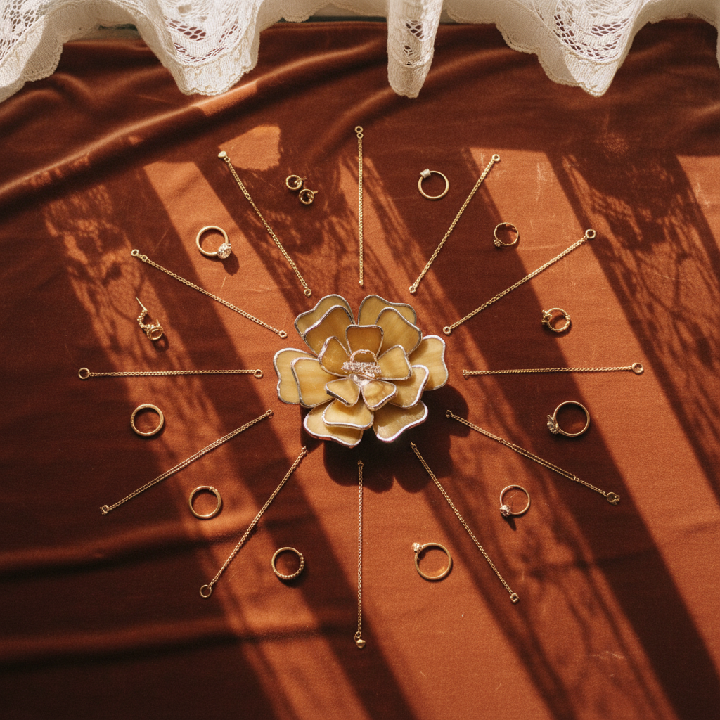 Stained Glass Flower Ring Holder • Vintage Jewelry Dish for Vanity • Elegant Bedside Decor