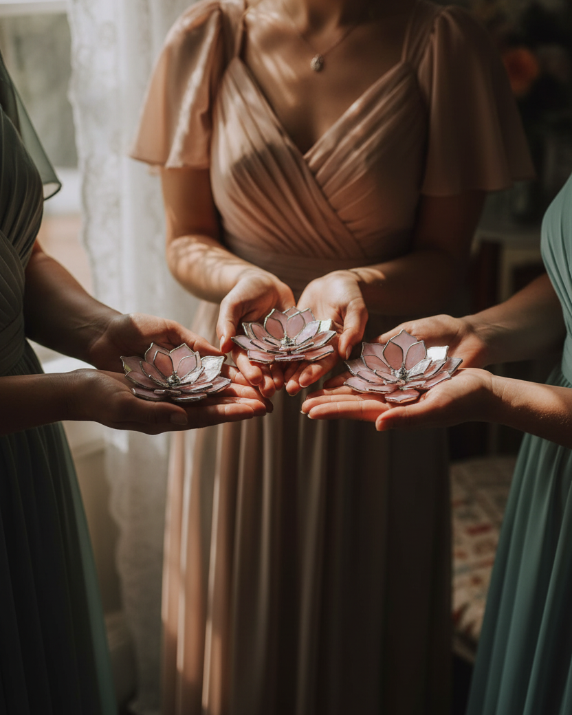 Stained Glass Lotus Ring Dish • Bridesmaid Gift Set