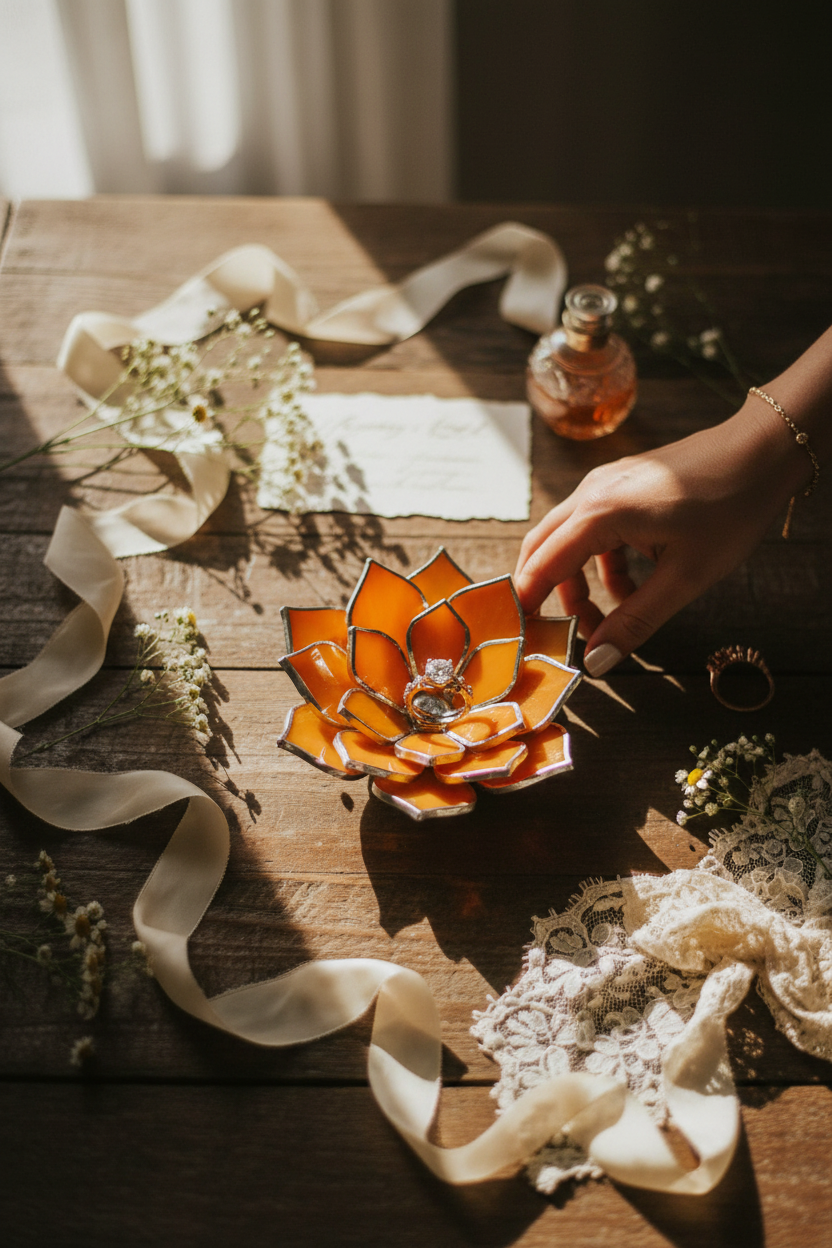 Romantic Proposal Ring Dish • Cottagecore Engagement Ring Holder