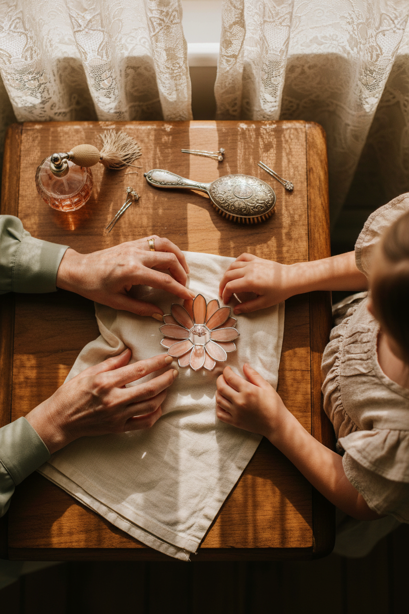Stained Glass Daisy Ring Dish • Floral Jewelry Dish for Grandmother • Mother's Day Keepsake