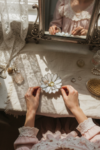 Daisy Ring Holder • Vanity Jewelry Dish • Floral Jewelry Tray for Dressing Table