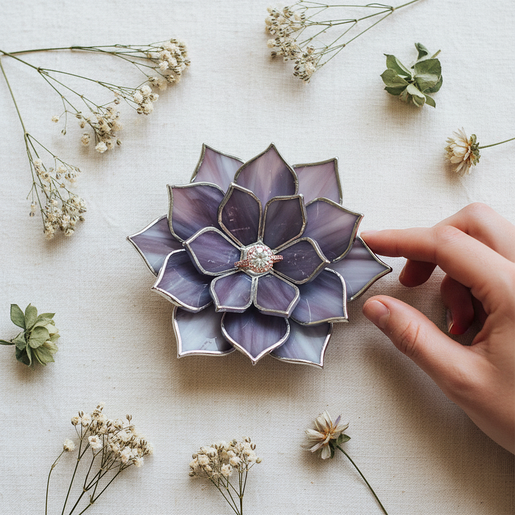 Minimal Glass Ring Dish • Jewelry Holder for Everyday Use • Thoughtful Gift for Her