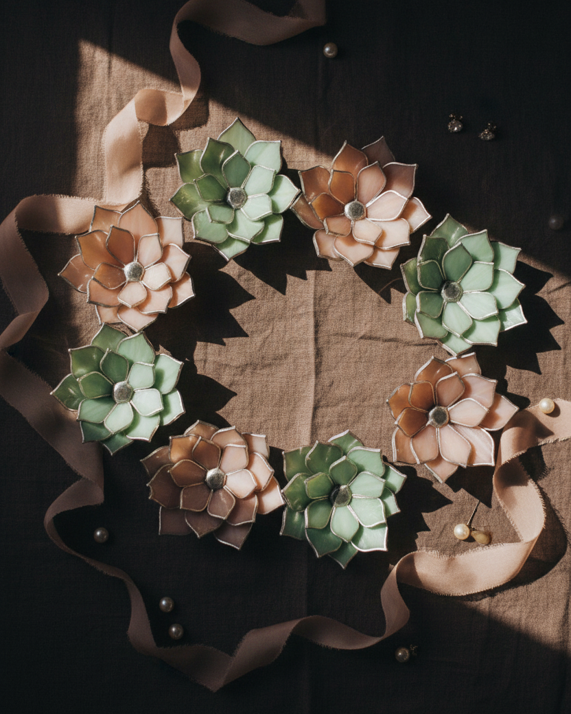 Stained Glass Lotus Ring Dish • Bridesmaid Gift Set