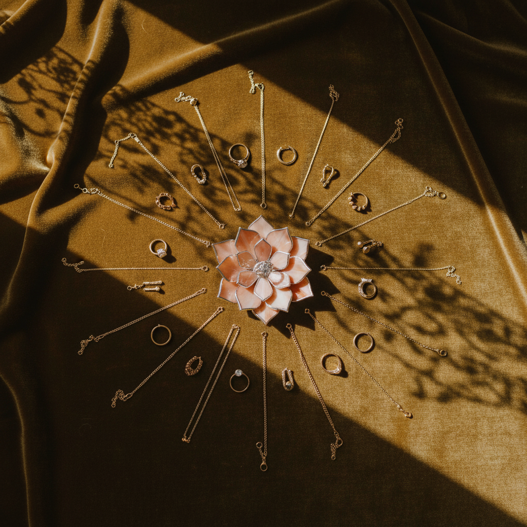 Glass Succulent Jewelry Dish • Handmade Vanity Decor • Vintage Inspired Mom Gift