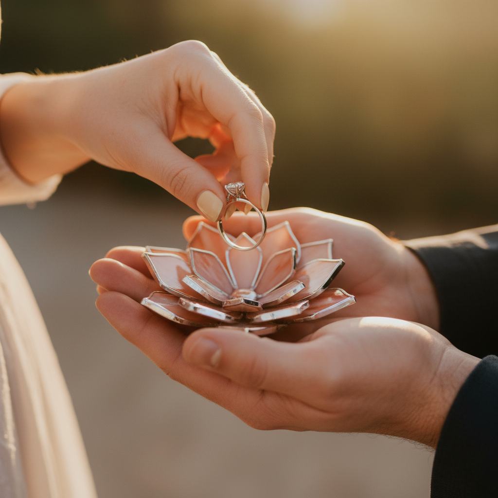 Stained Glass Flower Ring Dish • Wildflower Wedding Decor