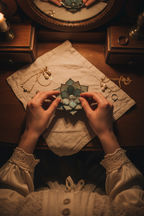 Stained Glass Ring Dish • Romantic & Dark Academia Vanity Decor • Floral Nightstand Jewelry Dish