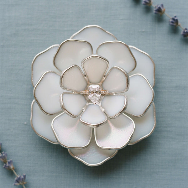 Stained Glass Flower Wedding Ring Holder • Unique Ring Box Alternative