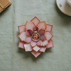 pink stained glass flower ring dish handmade ring holder with copper edges, engagement ring display, wedding ring bearer alternative, floral jewelry dish romantic gift for bride or couple