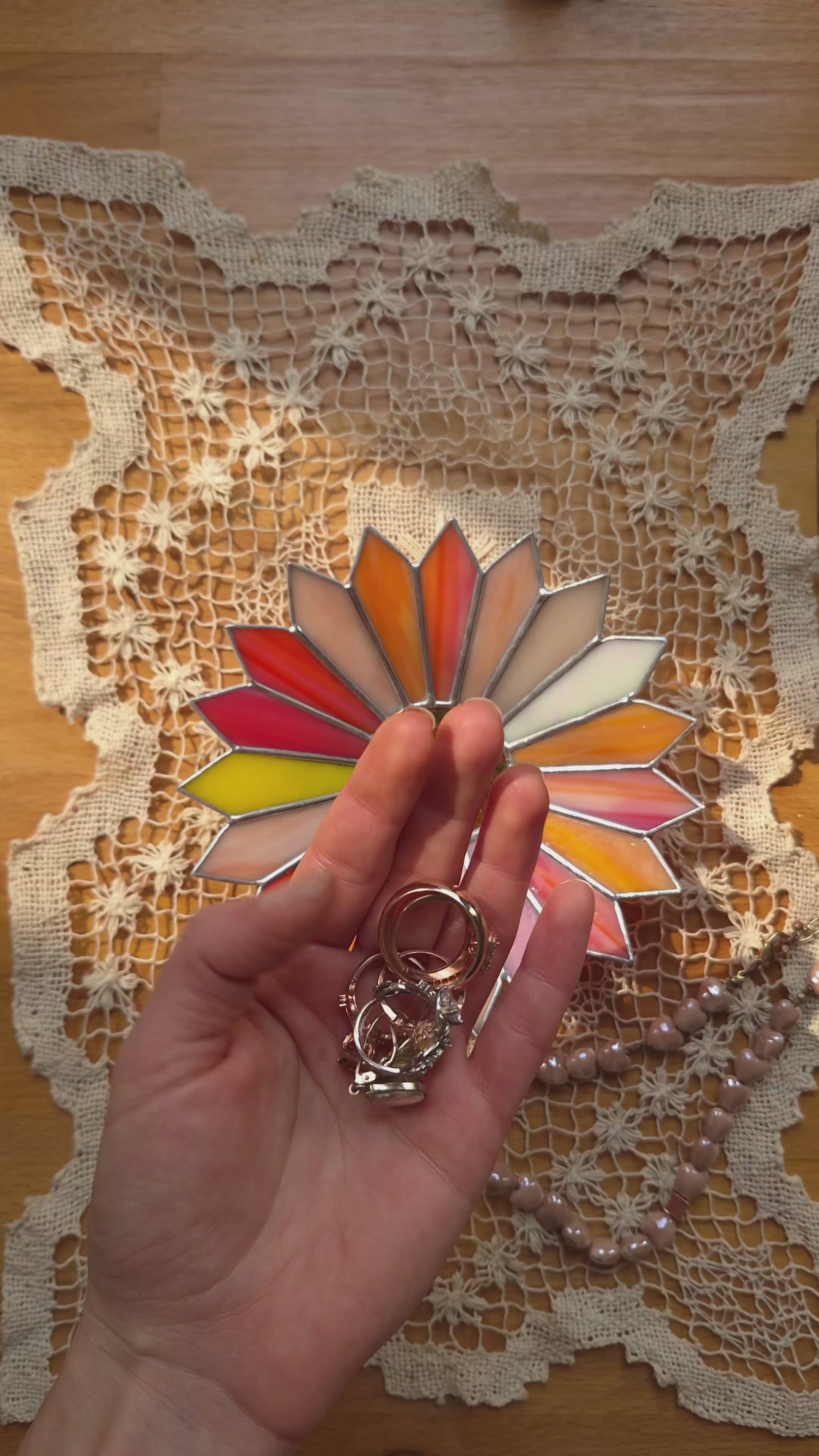 Stained Glass Sunburst Jewelry Tray