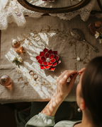 Glass Succulent Jewelry Dish • Handmade Bedside Ring Holder • Vintage Inspired Trinket Tray