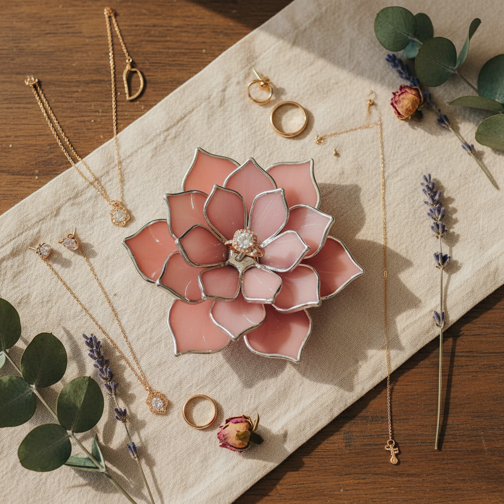 Cottagecore Proposal Ring Dish • Stained Glass Engagement Ring Holder