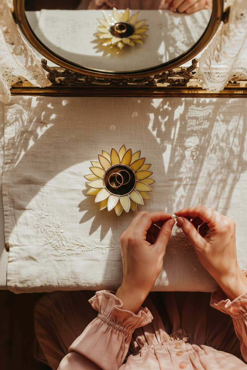 Sunflower Ring Dish • Floral Jewelry Dish for Mother's Day