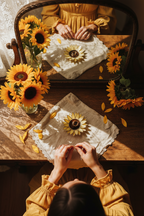 Handcrafted Sunflower Ring Dish • Cottagecore Jewelry Holder Tray • Summer Decor