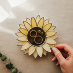 Sunflower Ring Dish • Floral Jewelry Dish for Grandmother • Mother's Day Keepsake