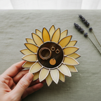 Handcrafted Sunflower Ring Dish • Cottagecore Jewelry Holder Tray • Summer Decor