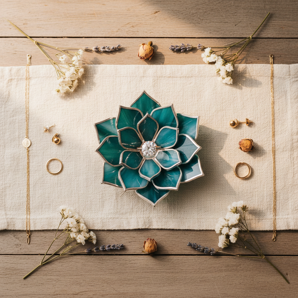 Cottagecore Proposal Ring Dish • Stained Glass Engagement Ring Holder