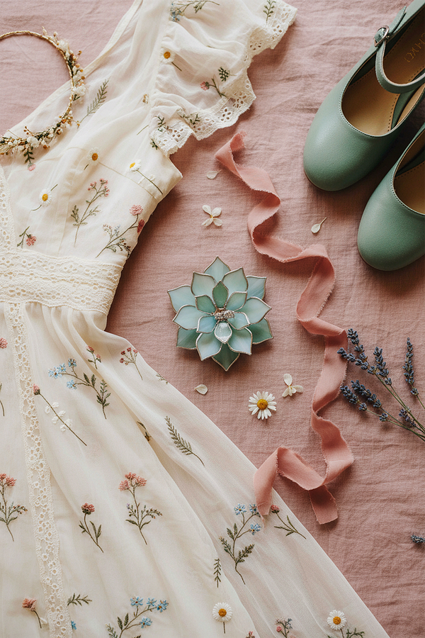 Stained Glass Flower Ring Dish • Bridal Ring Holder • Fairycore Wedding Detail