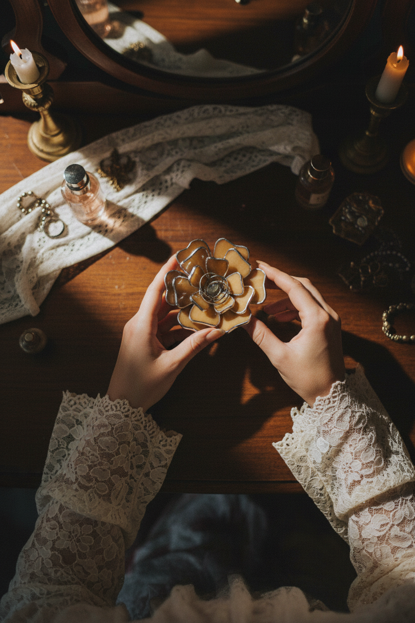 Wedding Ring Bearer Dish • Glass Flower Jewelry Holder • Ring Pillow Alternative • Ceremony Decor