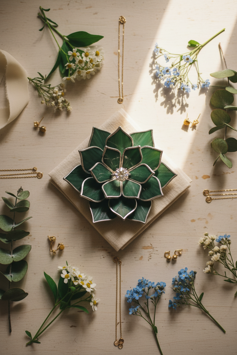 Stained Glass Proposal Ring Dish • Wedding Ring Holder • Bridal Gift