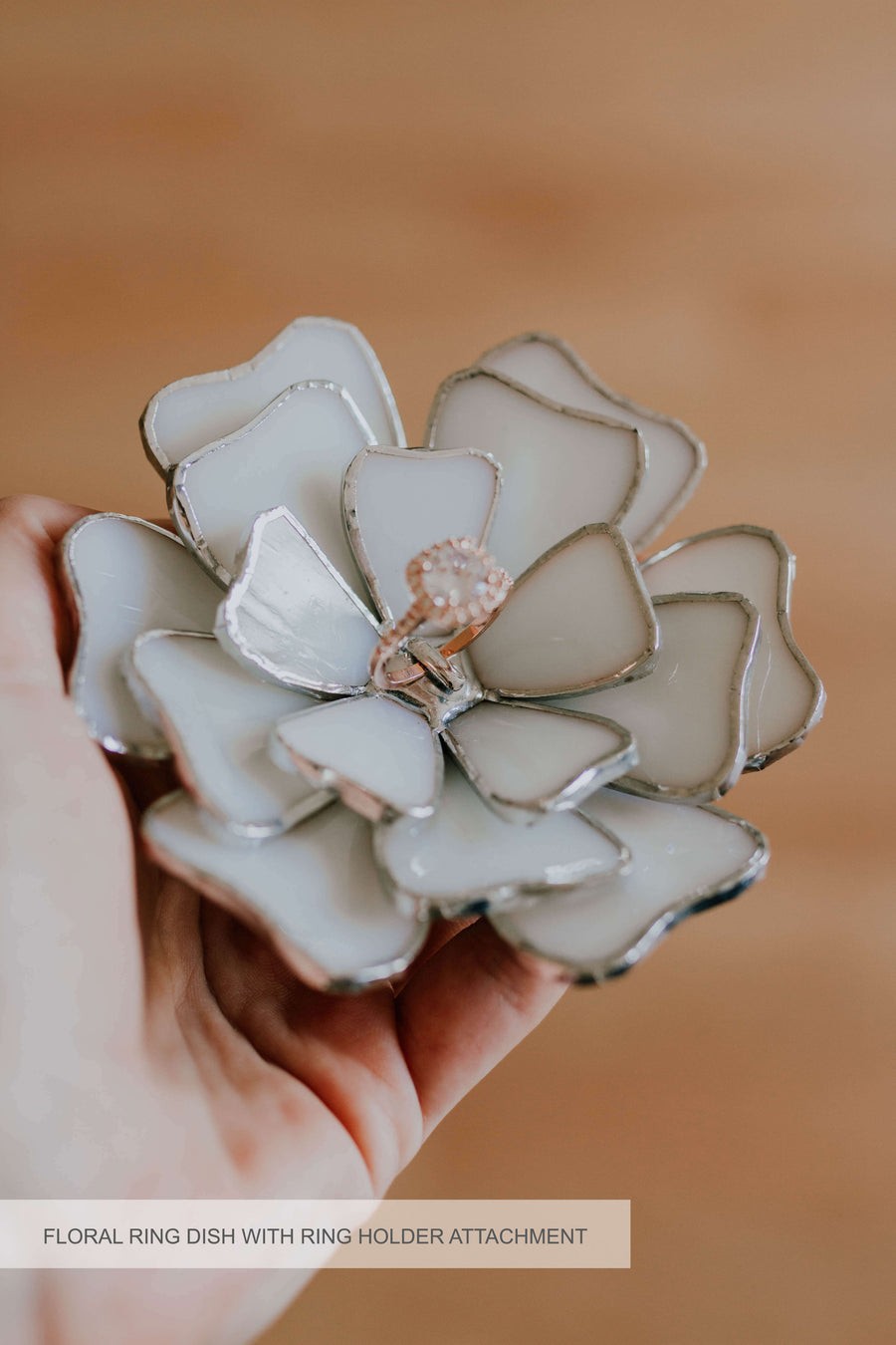 Glass Flower Jewelry Dish