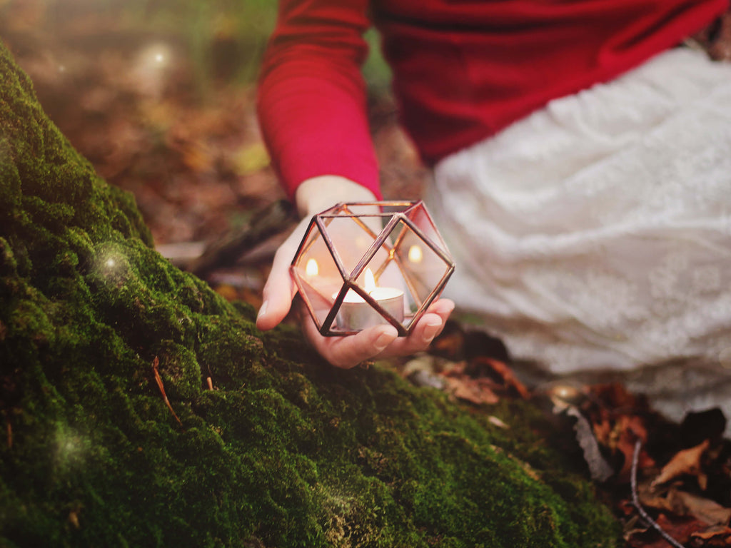 copper candle holder