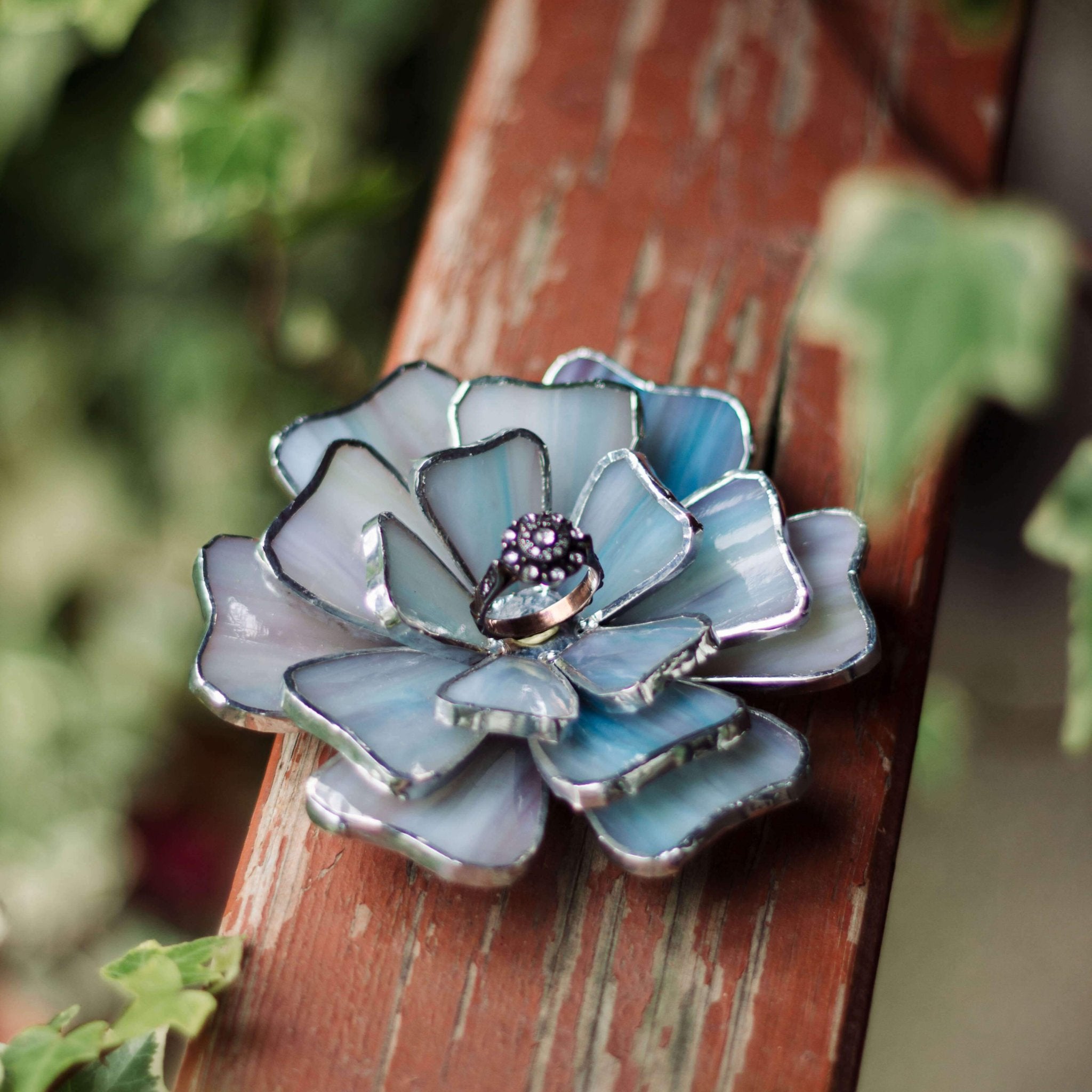 floral wedding jewelry dish