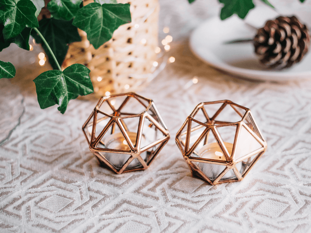 geometric candle holder set