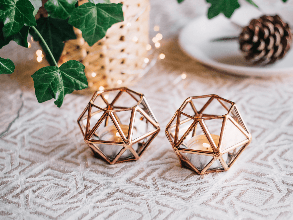 geometric candle holder set