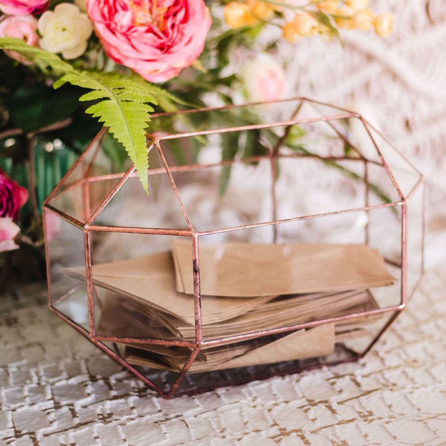 stained glass geometric wedding card box envelope holder