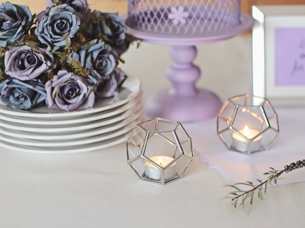 glass geometric candle holder