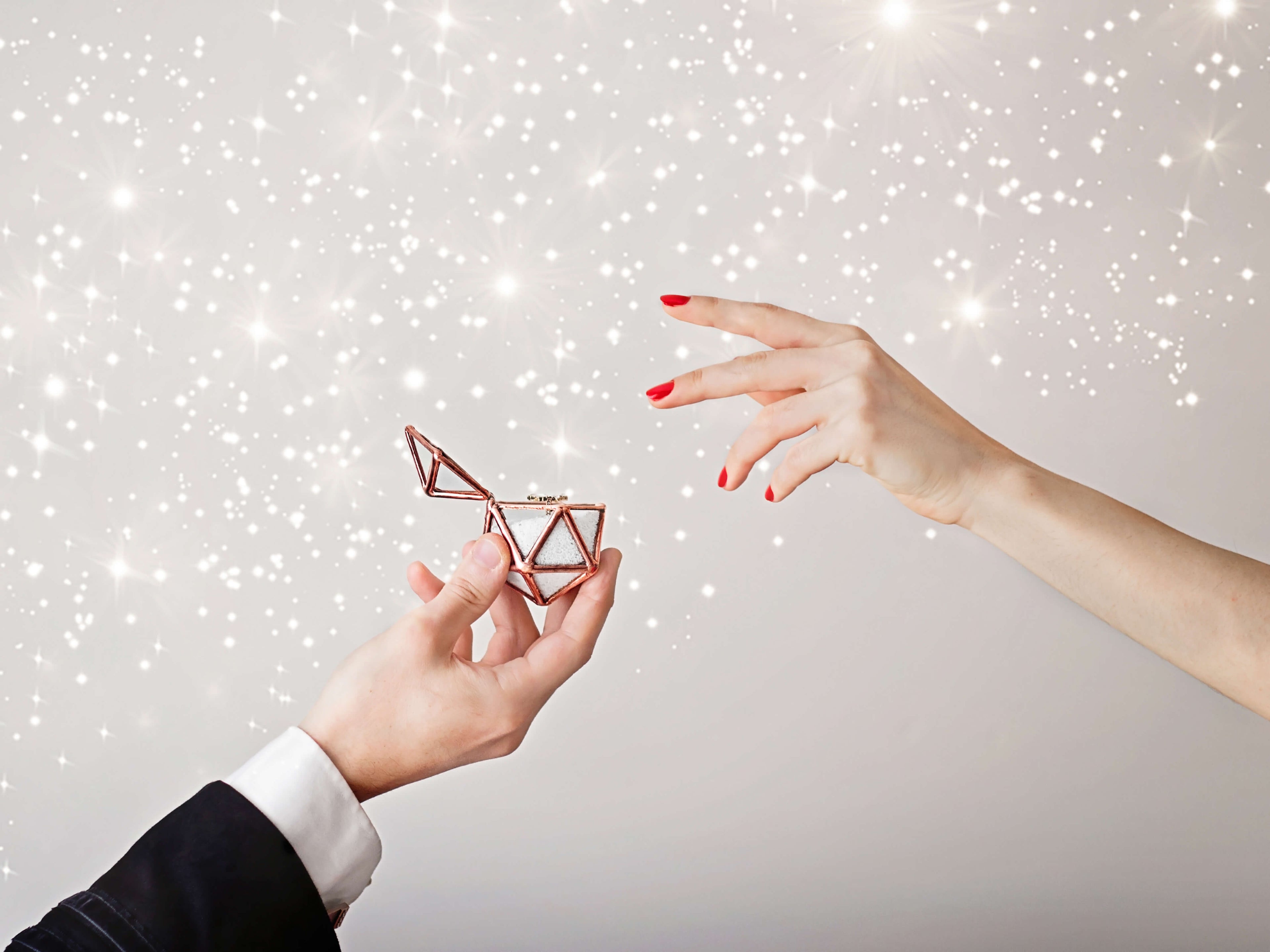 glass geometric proposal ring box