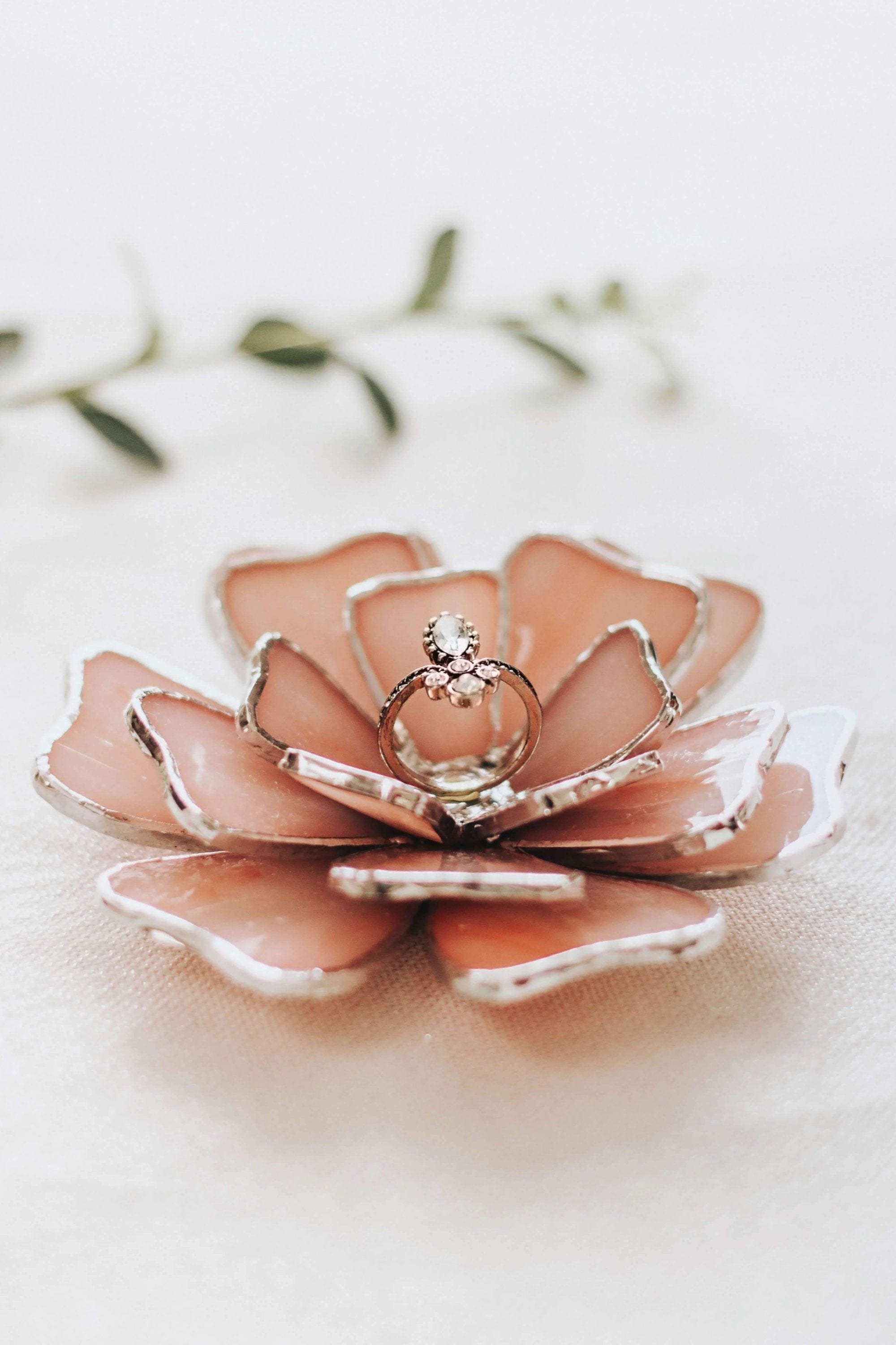 Flower Wedding Ring Dish
