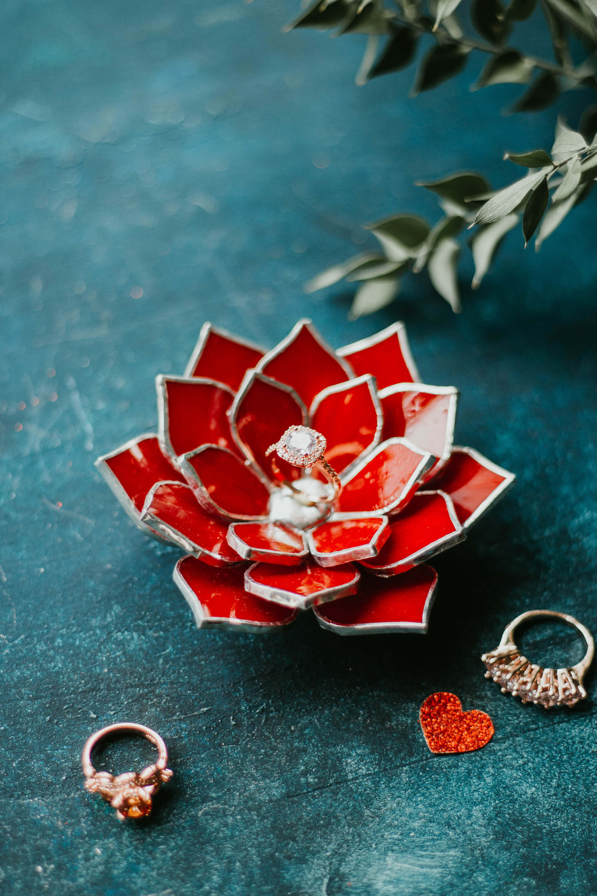 succulent ring holder Stained Glass Succulent Ring Holder & Jewelry Dish by Waen