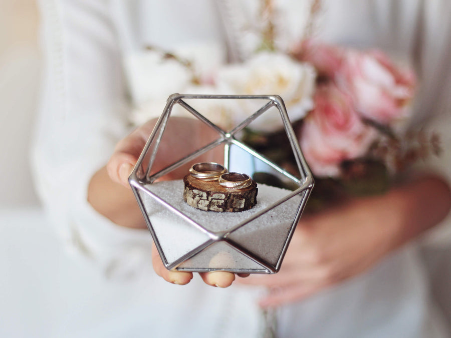 silver wedding ring box
