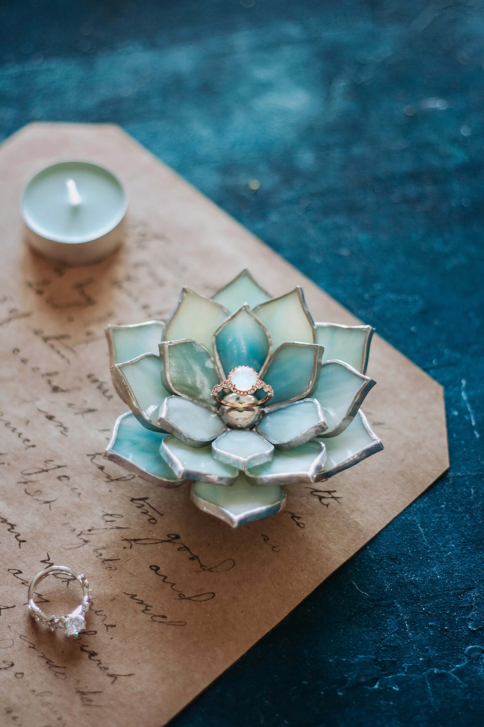 succulent tea light holder Opalescent Glass Succulent Jewelry Holder & Ring Dish by Waen