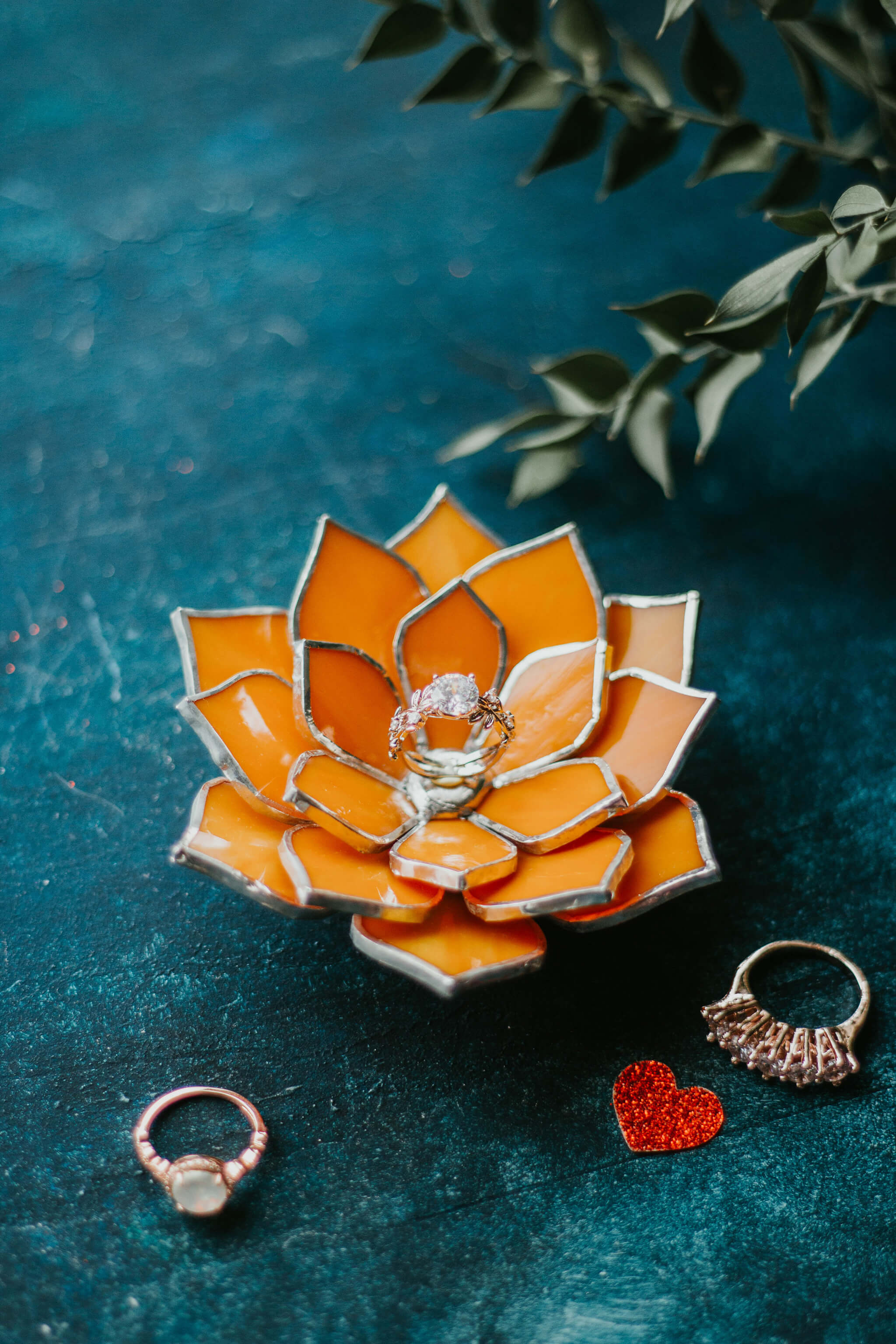 living succulent jewelry Opalescent Glass Succulent Jewelry Holder & Ring Dish by Waen