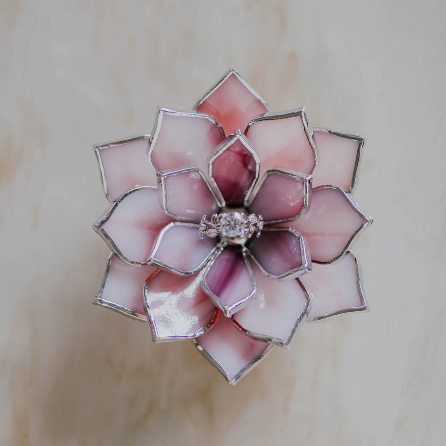 Glass Succulent Engagement & Wedding Ring Dish by Waen glass-succulent-engagement-wedding-ring-dish-by-waen