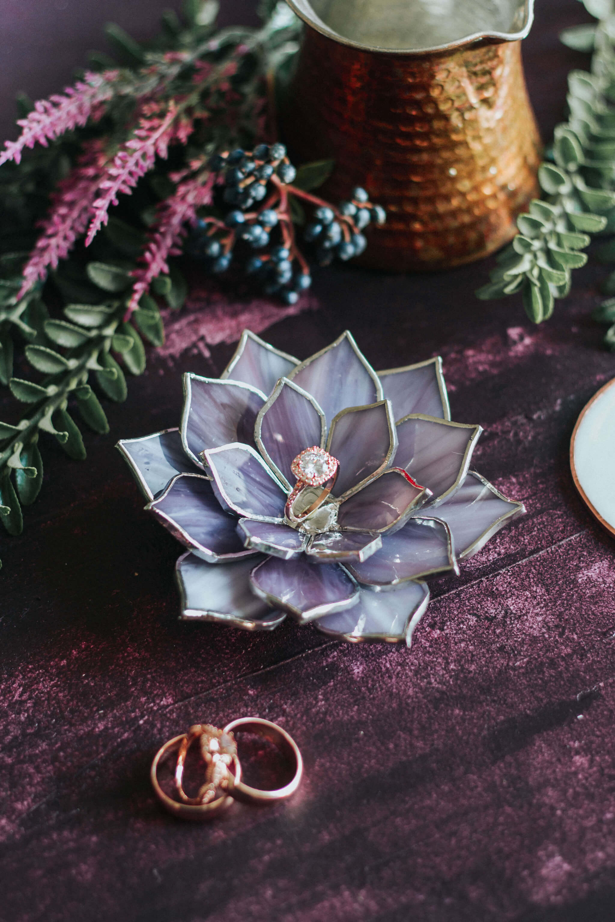 succulent ring box Glass Succulent Jewelry Dish