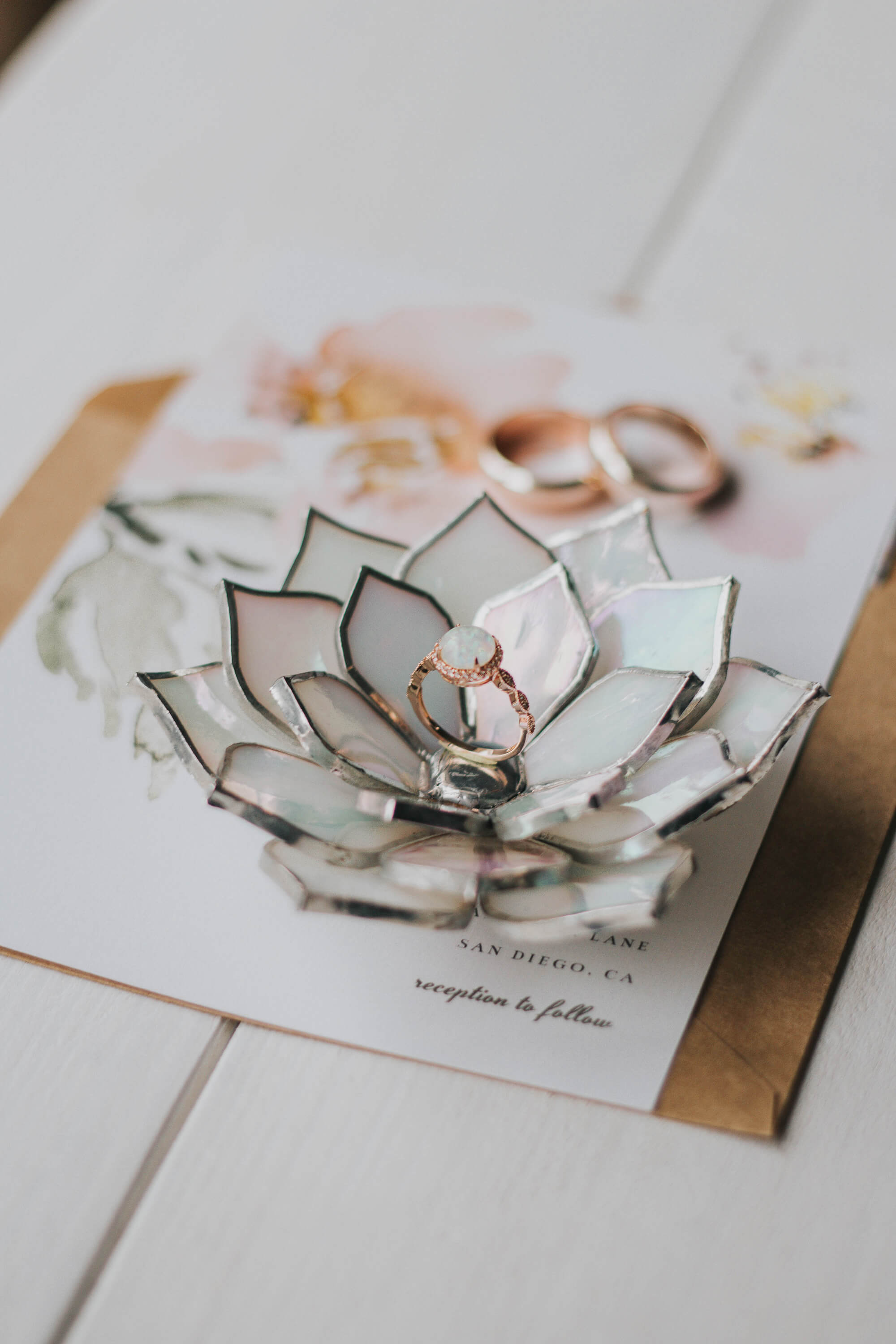 succulent ring box Glass Succulent Proposal Ring Dish