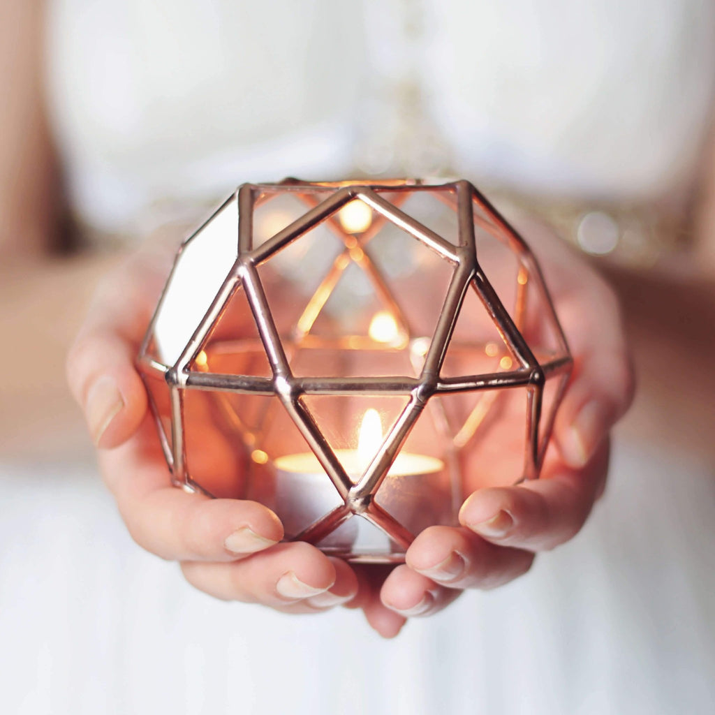 stained glass candle holder