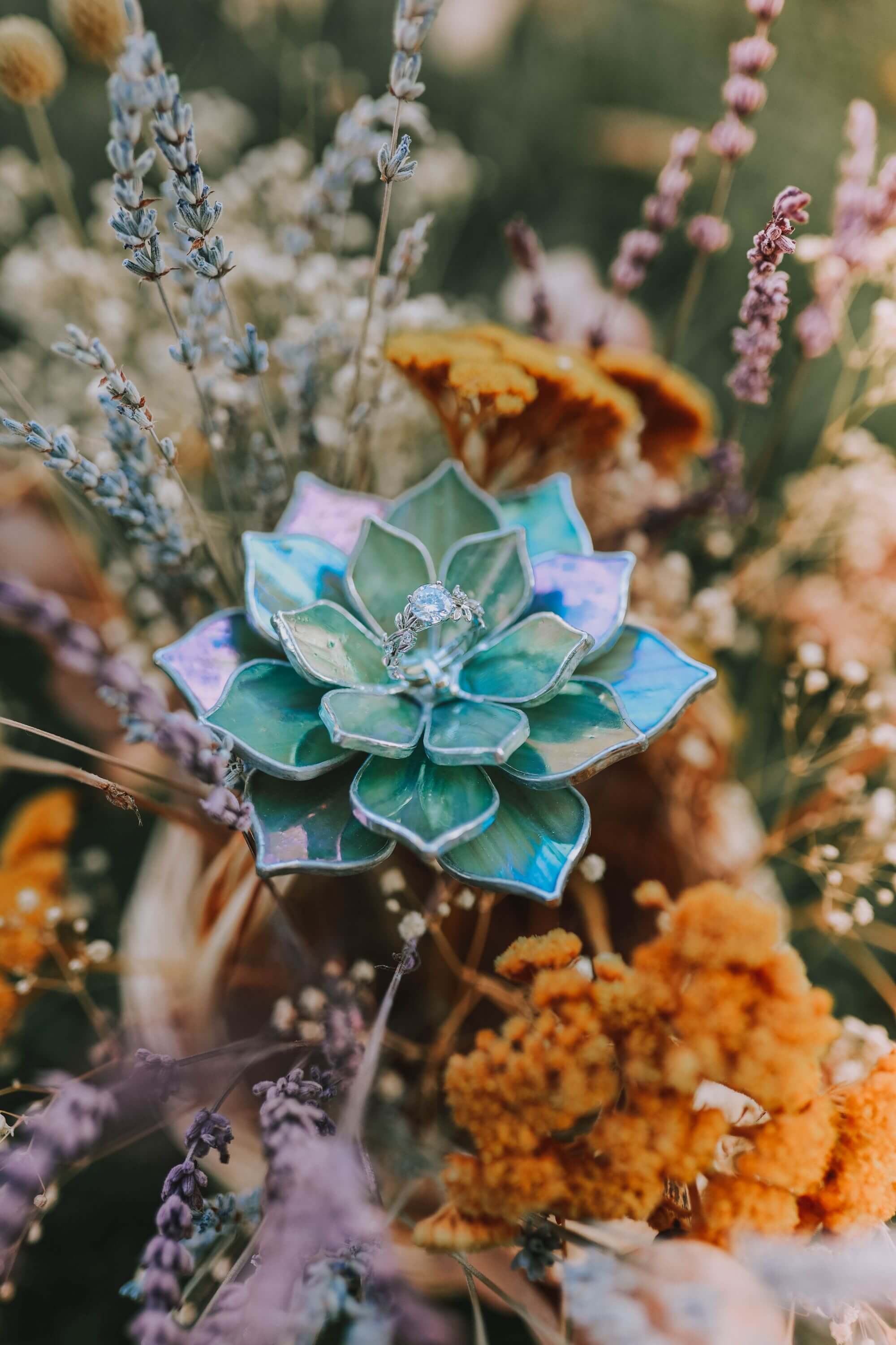 Stained Glass Iridescent Succulent Ring Dish | CRYSTALS – LIMITED EDITION