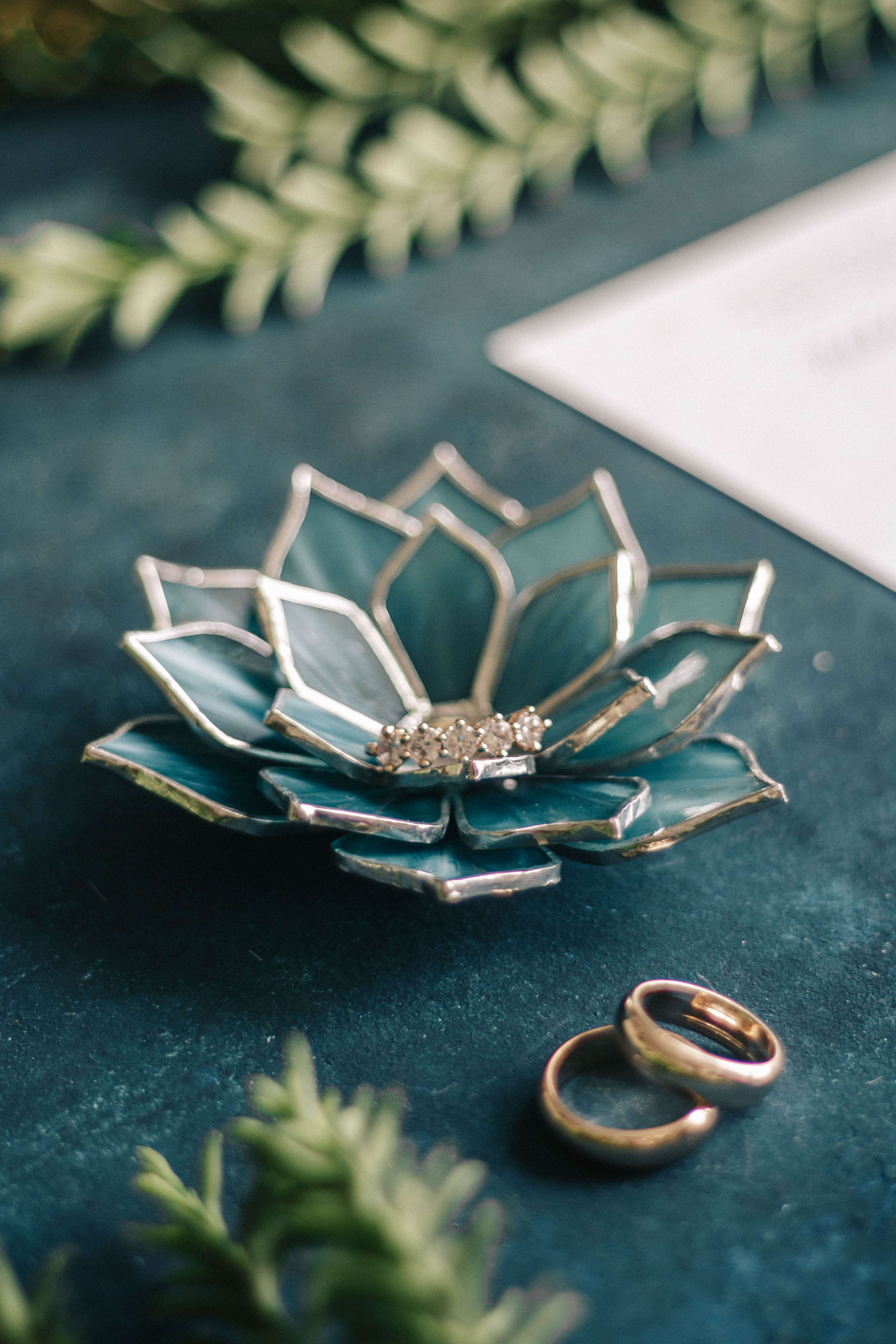 succulent jewelry Glass Succulent Proposal Ring Dish