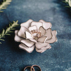 white wedding ring holder